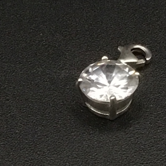 925 Sterling Silver White cubic zirconia Charm Dangle - Picture 2 of 4